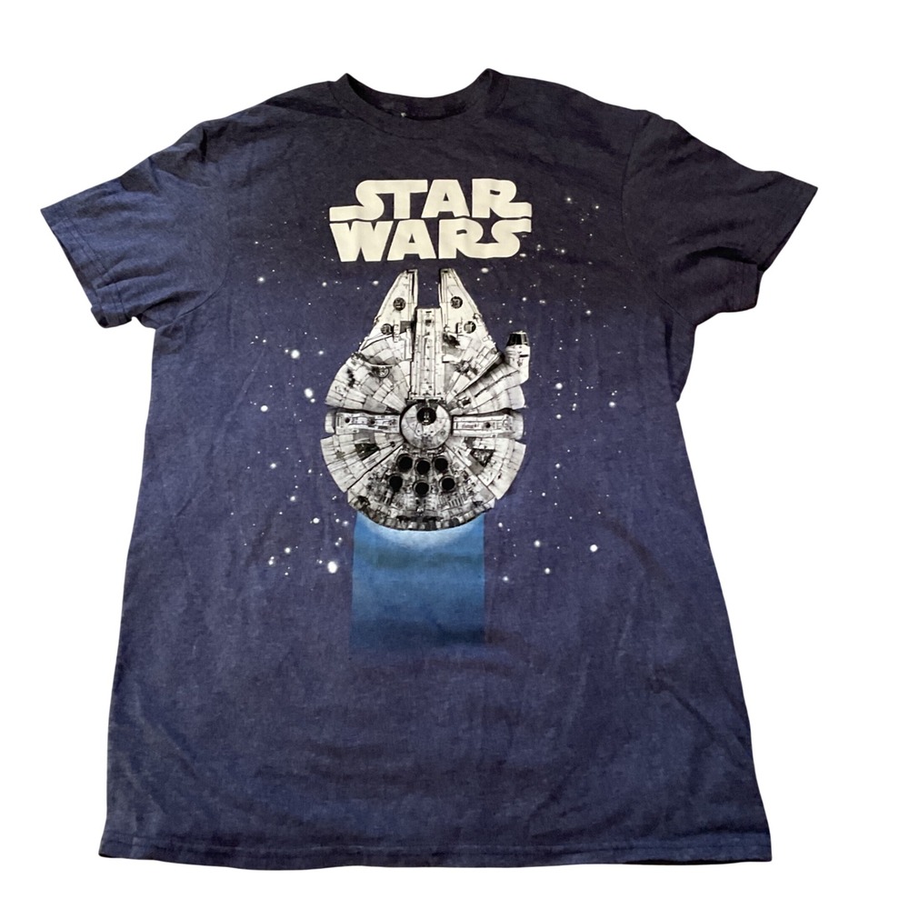 Star Wars Millennium Falcon Graphic Tee Mad Engine Navy Blue Small